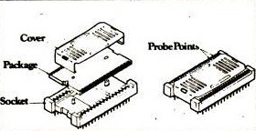 illustration of QUIP exploded view and assembled view showing probe points